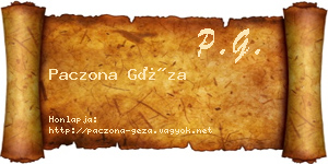 Paczona Géza névjegykártya