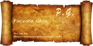 Paczona Géza névjegykártya