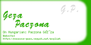 geza paczona business card